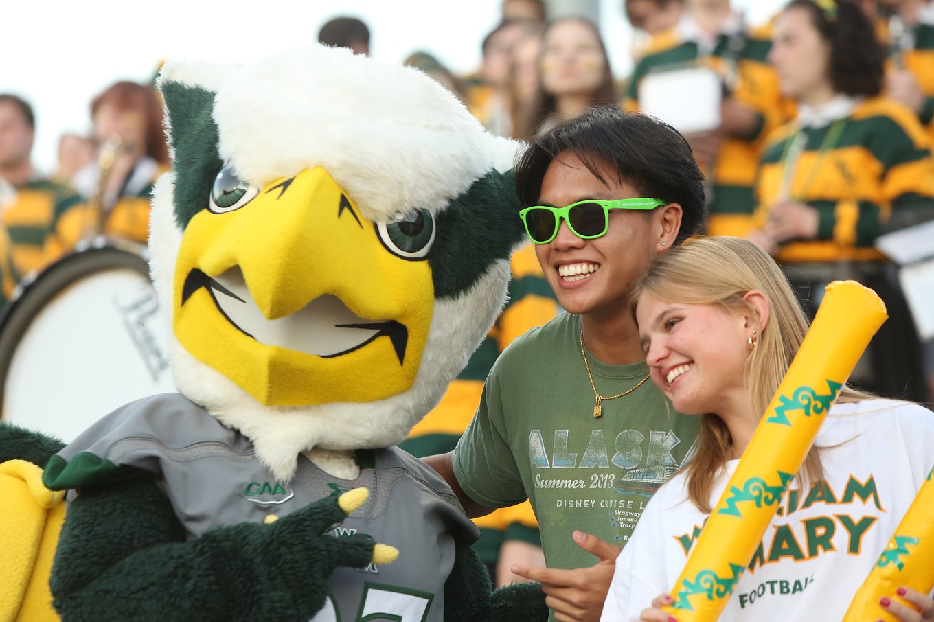 Posing with The Griffin.