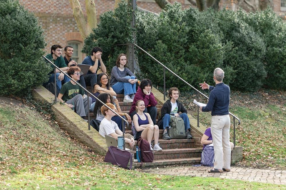 Class in the Sunken Garden.