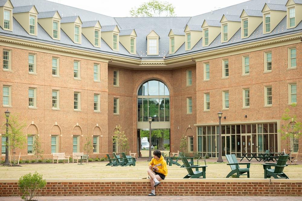 Guitar outside Cedar Hall